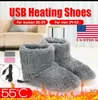 Tapijten Warm Verstelbaar Pluche Pantoffels Veilig Duurzaam Winter USB Voetwarmer Verwarming Schoenen Verwarmd Gezellig