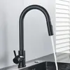 Kitchen Faucets Black Faucet Flexible Pull Out 2 Modes Nozzle Cold Water Mixer Tap Deck Mounted Sprayer and Stream SUS 304 231030