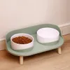 Dog Bowls Feeders Cat Double Bowls Feeder Adjustable Height Pet Cats Drinker Water Bowl Elevated Feeding Kitten Supplies Food Feeders Dogs Dish 231031