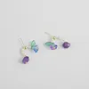 Stud Earrings Japanese And Korean Color Pearl Beaded Lily Of The Orchid Flower Personality Sweet Cute