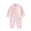 Nouvelle mode nouveau-né Desinger bébé barboteuse marque lettre imprimer combinaisons à manches longues 100% coton confortable nourrissons fille garçons vêtements