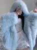 Womens Fur Faux Coat in Fashion Hooded Solid Color Jacket Elegant Tops Temperament Style Winter Pending Streetwear Women 231031