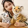 Plush Dolls 23/27/33Cm Realistic Tiger Plush Toy Pp Cotton Stuffed Wild Animal Forest Tiger Pillow Doll for Children's Birthday Present 231030