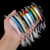 Fishing Hooks 10pcs Larser Minnow Lures Set Catch Bass Faster with Feather Hook Artificial Bait Crankbait 9cm7g 231031