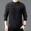 Men's Sweaters Men's 2023 Autumn And Winter Solid Knitted Shirt Half High Neck Micro Elastic Soft Skincare Sweater Casual Warm Fit