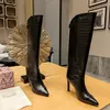 مصمم الأحذية الفاخرة Alizze Karter 85 Boots Women Calf Leather Boots ذات الكعب العالي الحجم 35-41