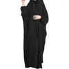 Etnik Giyim 10 Renk Eid Bat Sleeve Hooded Cobe Müslüman Kadınlar Bıçkısı Dua Giyin Jilbab Abaya Tam Yüz Arap Dubai Elbise İslami