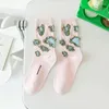 Women Socks Spring And Summer Desert Lake Reverse Wear Fur Medium Tube Cotton Personalized Fashion Couple