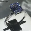 choucong Anello di fidanzamento con ciondolo in argento sterling 925 con taglio principessa da 3 ct Anelli di fidanzamento con diamanti per fidanzamento nuziale per gioielli da donna298q