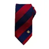 Bow Ties 100 ٪ Silk Red and Blue Stripes Tie Men's Men's Business Private مخصصة السادة الخفيفة الفاخرة GC Honeybee Mulberry-Silk Necktie 231031