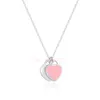 Fashion Classic Double Heart Necklace Luxury Charm 18K Rose Gold Silver Stainless Steel Pendant for Women&Girl Lover Valentines Engagement designer Jewelry Gifts