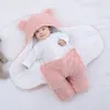 Blankets Swaddling Cute born Baby Boys Girls Plush Swaddle Wrap UltraSoft Fluffy Fleece Sleeping Bag Cotton Soft Bedding Stuff 231031