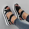 Sandals Ladies Fashion Summer Color Blocking Open Toe Hook Loop Thick Wedge Heel Chunky For Women Closed