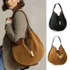 Totes handväskor vinterväska vintage casual mocka tygväska stor kapacitet underarm dumpling hinkväskor semi-cirkulära crossbody shopping väskor 220903