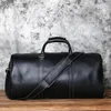 Duffel sacos masculino retro couro genuíno viagem bagagem de mão primeira camada couro 20-35l fim de semana viagem de negócios bolsa ombro mensageiro