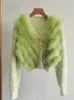 Frauen Pelz Faux Frauen Mode Echt Fuchs Gestrickte Mantel Mit Gespleißt Kurze Strickjacke Jacke Stricken Pullover Für Frühling Herbst 231031