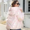 Kvinnors dike rockar ljus huva bomullsrock för kvinnor 2023 vinter i avslappnade damkläder mode långärmad rosa vitt kvinnligt bröd