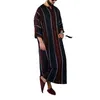 Etnik Giysiler 2023 Abaya Dubai Lüks Siyah Siyah İnce Keten Çizgili Pamuklu Gençlik Fas Kaftan Gevşek Müslüman Erkekler Robe Gömlek