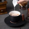 磁器のコーヒーカップカップとソーサーセットセラミックマグコーヒーティーウェアお茶テーブルウェアエスプレッソアクセサリー再利用可能なコーヒーウェア