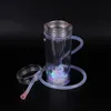 En gros allumer voyage Portable en plastique narguilé LED narguilé Shisha tasse ensemble pour voiture fumer portable narguilé bouteille ZZ