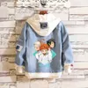 S-4xl anime Obiecany Neverland Ray Emma Cosplay Hoodiessweatshirts Mężczyźni Kobiety Para kreskówka z kapturem dżinsowy płaszcz C66M260