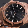 AP Swiss Montres de luxe Royal Ap Oak Series Modèle 15500 Machines automatiques pour hommes Calibre 41 mm Or rose 18 carats Ensemble complet