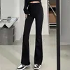 Kvinnors jeans flare Stylish Solid Color Thicked High midje Slimming Pants Office Ladies Korean Fashion Trousers 2023