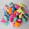 50pcs / lot 10cm Dauphin Porte-clés Mini Oreillers En Peluche Porte-clés pour Événement D'anniversaire Fête Enfants Faveurs De Mode Pendentif Porte-clés 264T