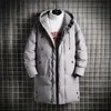 Parkas de plumón para hombre, chaqueta larga y cálida con capucha gruesa, abrigo para hombre, prendas de vestir de otoño, Parka clásica con bolsillo a prueba de viento, cortavientos negro para hombre 231030