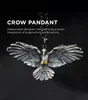 Vintage 316Lstainless Steel Crow Pendant Necklace Domineering Crow Necklace Party Hip Hop Jewelry Fashion Accessories