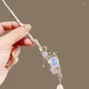 Ketting Oorbellen Set Chinese Stijl Haarornament Actrice Lucht Maansteen Haarspeld High-end Sense Hoofddeksels Neutraal Eenvoudig Persoonlijkheidsspoel