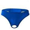 Underpants Low Rise Open Crotch Mens Sexy Hole Underwear Invisible No Show Thong Waist Satin BuLift Bikini G-String Nightwear