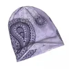 Bérets violet motif Paisley Bonnet Homme extérieur chapeau mince Style Skullies bonnets casquettes pour hommes femmes chapeaux en coton créatifs