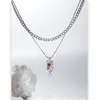 Ожерелья с подвесками Eetit, винтажное металлическое двухслойное штабелируемое стекло, циркон, туз сердец, покерное ожерелье для женщин, ювелирные изделия из цинкового сплава, подарок