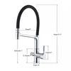 Kitchen Faucets Filter Faucet Black Dual Spout Drinking Water Mixer 360 Degree Rotation Cold Purification Feature Tap 231030