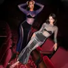 Abiti sexy urbani Autunno da donna New Mesh Seethrough Dress Party Hot Girl Abbigliamento da club a maniche lunghe a vita alta