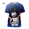 Herr t-skjortor 2023 Ankomst julmän och kvinnor t-shirt 3D-tryckning rolig casual hylsa