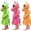 Pyjama LOlanta Kids Pluche Badjas Met Capuchon Dinosaurus Flanel Fleece Gewaad voor Jongens Meisjes Nachtkleding Kamerjas Gift 231031