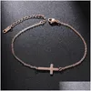 Ankletter Rostfritt stål Anklet Armband för kvinnor Cross Fashion Ankle Foot Jewelry Leg Chain On Gifts Drop Delivery Dhrkw
