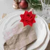 Table Cloth 4 Pcs Western Style Rose Napkin Rings Floral Decorations Artificial Silk Dining