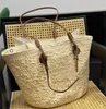 Designer bag 23ss Anagram Basket embroidered grass woven shopping bag Vegetable basket beach bag holiday tote bag Underarm bag fashionbags688