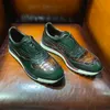 Pure handmade men's crocodile leather sports shoes made of real crocodile leather artificially dyed daily leisure commuting