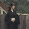 Vêtements ethniques 2023 Japonais Traditionnel Kimono Peignoir Costumes de couple masculin et féminin avec ceinture Yukata Robe d'Halloween