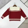 Luxury baby cardigan High quality contrast stripes kids sweater Size 120-160 Naval leader child Knitted Jacket Oct25