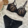 BS094 New Style Customized Brand Sexy Bind Underwear Womens Lacy Bra Set De Brasier Para Mujer