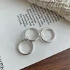 حلقات الكتلة Hiphop Punk Three Circle for Women Fashion Girl Girl Ring Kpop Party Jewelry Gifts E501