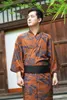 民族服日本人男性の着物ゆけ伝統的なスタイルサムライローブコスプレしわ耐性の生地ウィックスウェットドライ