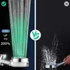 Soffioni doccia da bagno Soffione ad alta pressione Risparmia acqua con luce a led Pioggia Turbo Elica Soffione doccia con flusso incorporato Accessorio filtro 231030