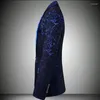 Abiti da uomo 2023 Blazer da uomo Royal Blue Slim Fit Stage Wear Fashion Pattern stampato Blazer da sposa Giacche da uomo