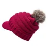 Vrouw Wollen Hoed Winter Warm Pom Paardenstaart Mutsen Gebreide Hoeden 5 Kleuren Home Fashion Volwassen Hiphop Paardenstaart Hoed Pet